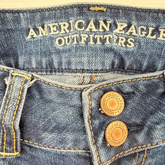 American Eagle Artist Flare Womens Jeans Dark Wash Blue Low Rise Denim Size 6 - Picture 5 of 5
